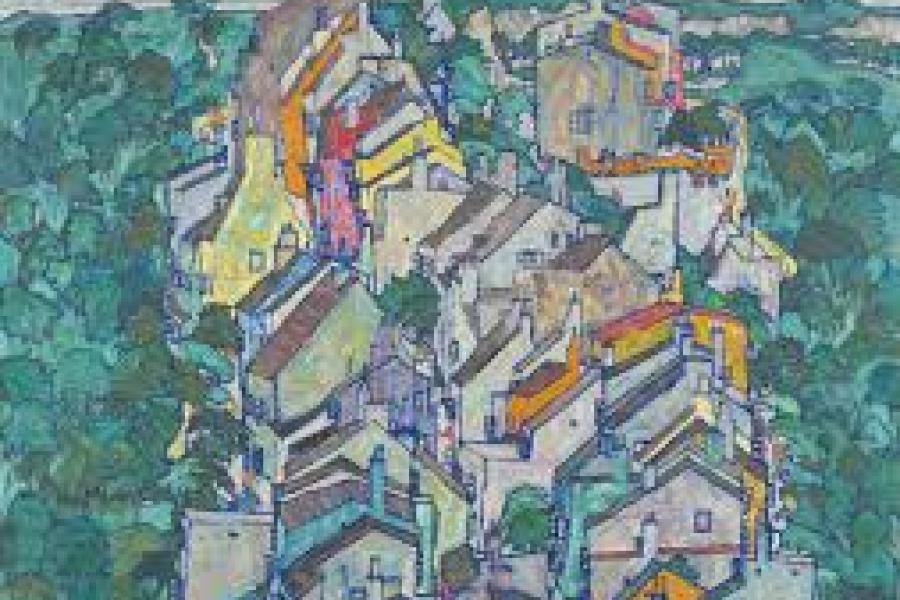 Egon Schiele (1890-1918) Town among the Greenery (The Old City III), 1917 Oil on canvas Neue Galerie New York In memory of Otto and Marguerite Manley, given as a bequest from the Estate of Marguerite Manley