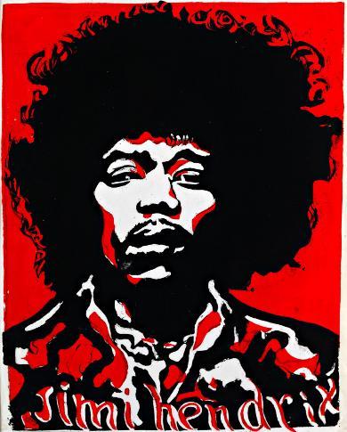 Otto Muehl (*1925) Jimi Hendrix, 1968 Unikat-Druck auf Papier 90 x 70 cm Privatbesitz © VBK Wien, 2010