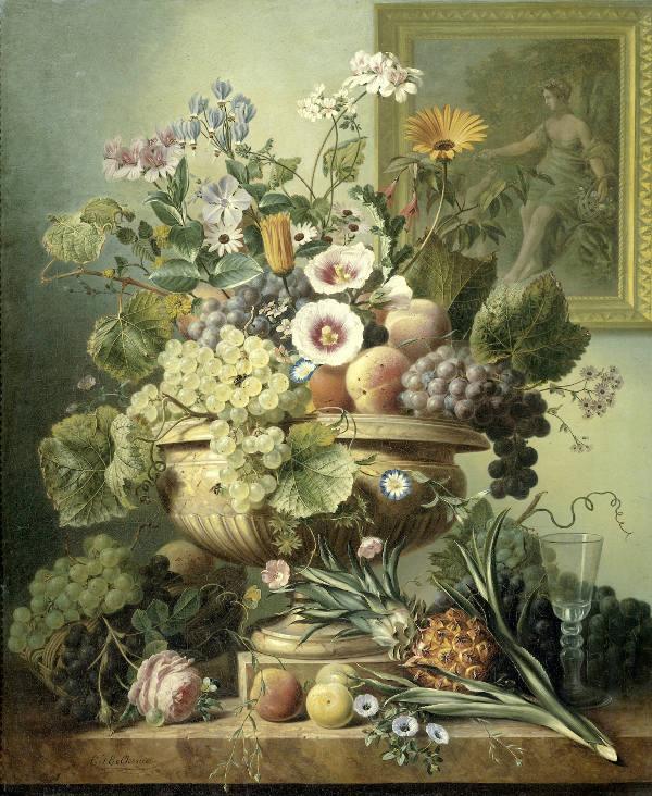 Eelke J. Eelkema, Still life with flowers and fruit, c. 1815-30