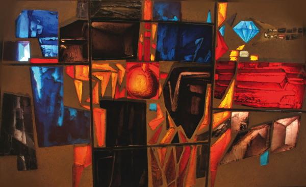 Katalognummer 109: Hochbedeutendes monumentales Glasbild "Fire and Glass I", Stanislav Libenský und Jaroslava Brychtová, 1960/61, Katalogpreis: 200.000 - 300.000 €