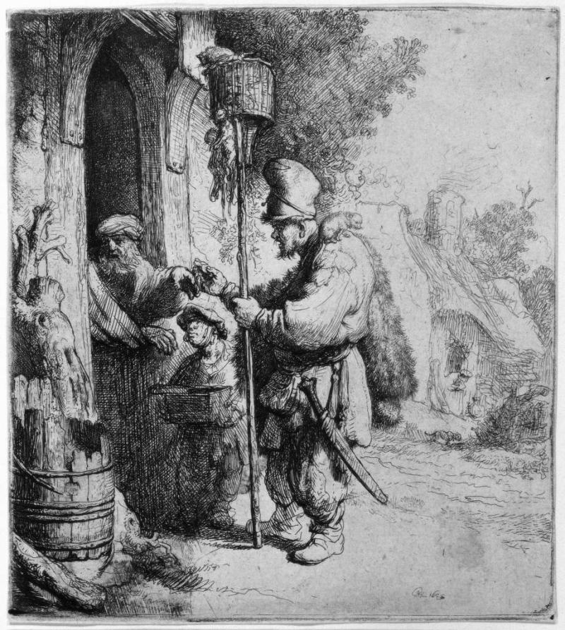 Rembrandt, Der Rattengiftverkäufer, 1632, Radierung Foto: Alte Galerie, Universalmuseum Joanneum, Graz