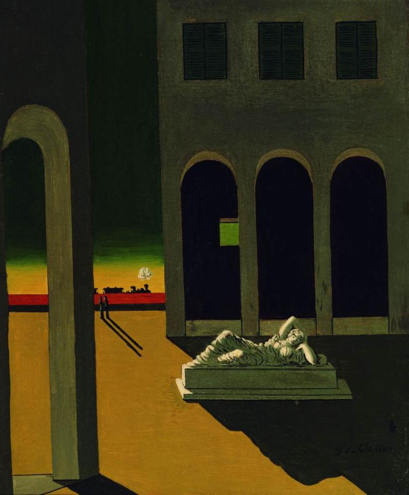 Giorgio de Chirico, Malinconia, 1955/56, Öl auf Leinwand, 45,8 x 30,2 cm, Stiftung Saarländischer Kulturbesitz, Saarlandmuseum Saarbrücken, Foto: Carsten Clüsserath, © VG Bild-Kunst, Bonn 2011