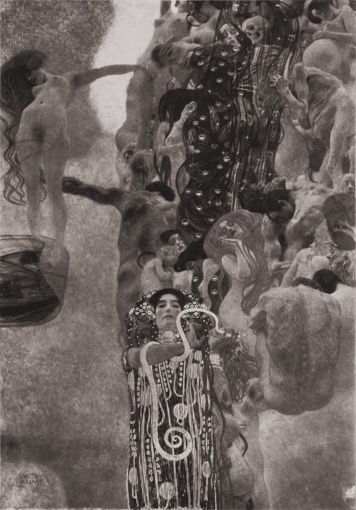 Gustav Klimt, Fakultätsbild Medizin. Ausschnitt mit der Hygieia, um 1907 © Privatbesitz