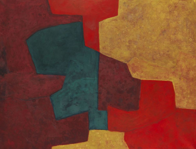 Serge Poliakoff Composition abstraite orange, jaune, vert, lie de vin. 1964 Öl auf Leinwand, 130 x 162 cm (51.1 x 63.7 in) Schätzpreis: € 250.000-350.000