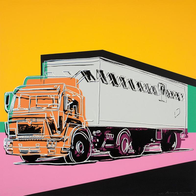 Warhol, Andy 1928 Pittsburgh - 1987 New York Trucks. 1985. Serie von vier Farbserigraphien auf Lenox Museumskarton. Blatt jeweils: 100 x 100cm. Ex. HC 2/15. Signiert und nummeriert. Rahmen. - Alle Blätter in sehr gutem Zustand. Jedes Blatt ist mit dem Trockenstempel des Druckers Rupert Jasen Smith, New York versehen. Preise & Bieten Schätzpreis: 25.000 - 35.000 €