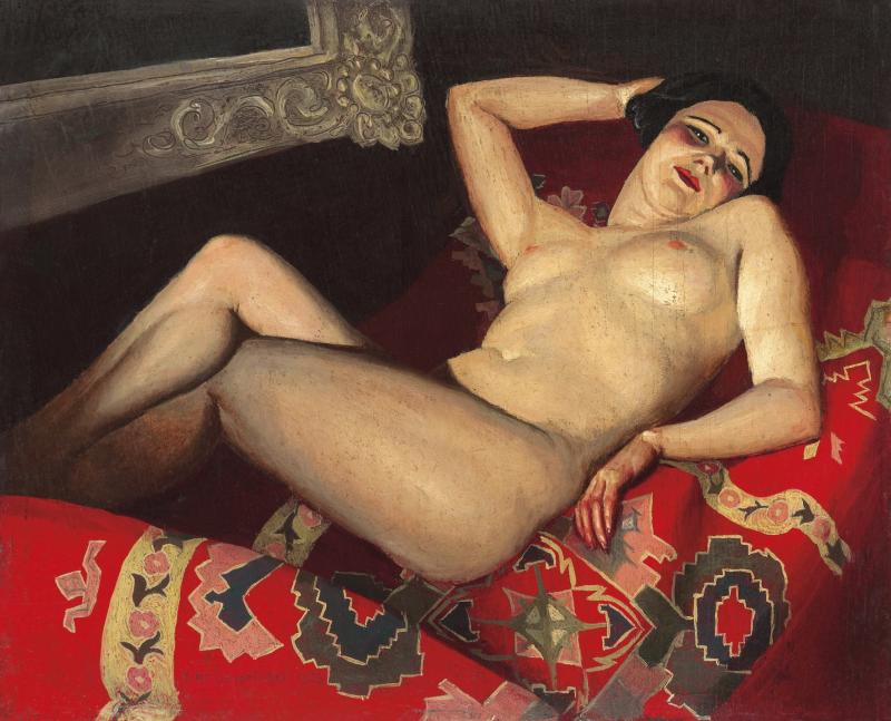 Tamara de Lempicka (1898 - 1980) Nu couché sur un sofa, Öl/Holz, erzielter Preis € 179.800 . Fotonachweis: Dorotheum