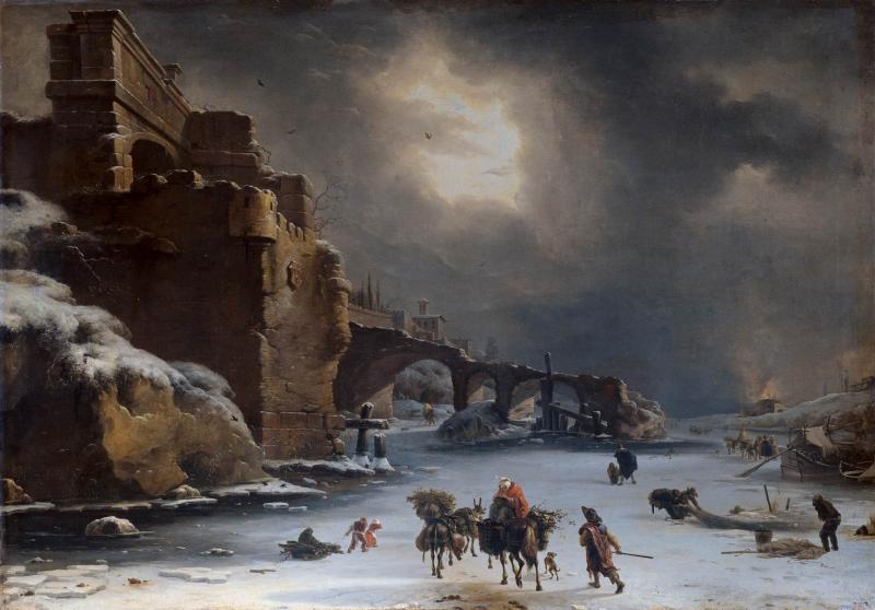 Stadtmauern im Winter Willem Schellinks 1650 Leinwand, 74 x 105 cm Amsterdam, Rijksmuseum © Amsterdam, Collection Rijksmuseum