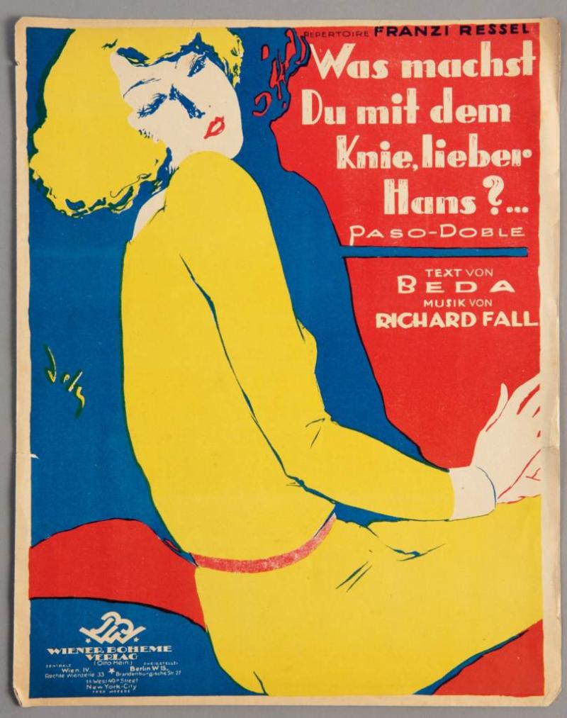 Was machst Du mit dem Knie, lieber Hans? Titelblatt des Klavierauszugs. © Österreichisches Theatermuseum