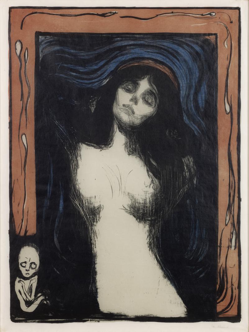 Edvard Munch Madonna, 1895/1902 Lithografie auf Japanpapier, 660 x 518 mm Privatsammlung © The Munch Museum/The Munch-Ellingsen Group/2013, ProLitteris, Zürich