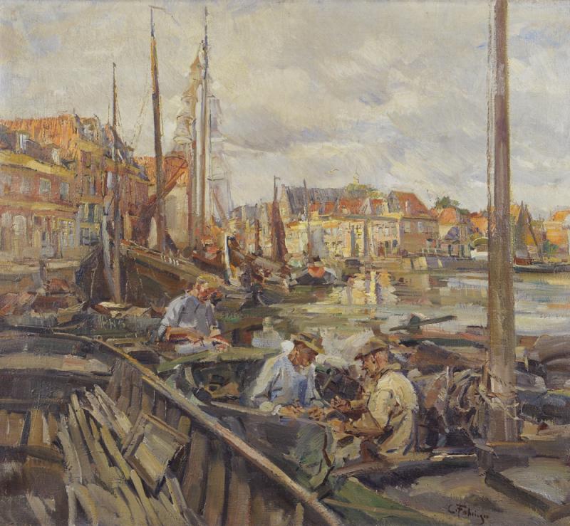 FAHRINGER, Carl 1874 – 1952 Hafen in Hoorn Auktion 28. Novembern 2012 Öl auf Leinwand 97 x 107 cm Signiert rechts unten