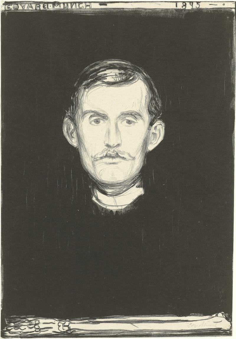 Edvard Munch, Selbstbildnis (mit Totenhand), 1895 Lithographie, Staatsgalerie Stuttgart, © VG Bild-Kunst 2012