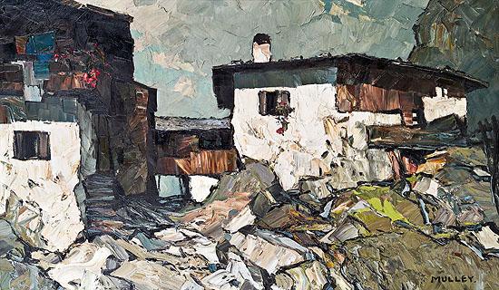 MULLEY, Oskar 1891 - 1949 Gebirgshof 	  Auktion 22. April 2013 Öl auf Leinwand, 60 x 101  cm € 10.0000 – 20.000