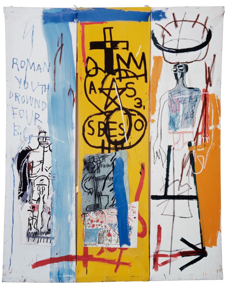 Jean - Michel Basquiat Four Big , 19 82 Privatsammlung © Foto: Galerie Bruno Bischofberger, Schwei z © The Estate of Jean - Michel Basquiat © VBK, Wien , 2013