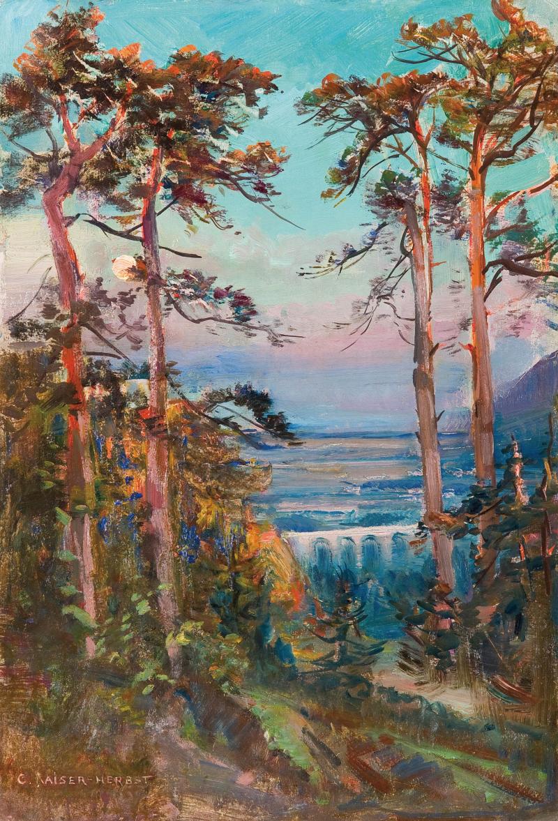 Carl Kaiser-Herbst (Wien 1858 – 1940 Wien) Aquädukt in Baden Öl/Karton, 62,5 x 44 cm signiert C. Kaiser-Herbst  Zur Verfügung gestellt von: Kunsthandel Widder