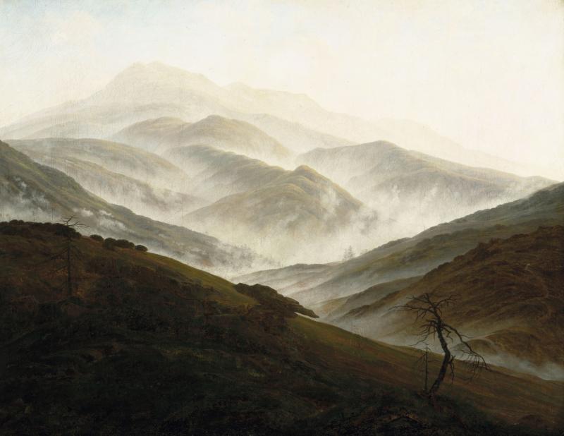 Caspar David Friedrich, Riesengebirgslandschaft mit aufsteigendem Nebel, um 1819/20  © Bayerische Staatsgemäldesammlungen, Neue Pinakothek München