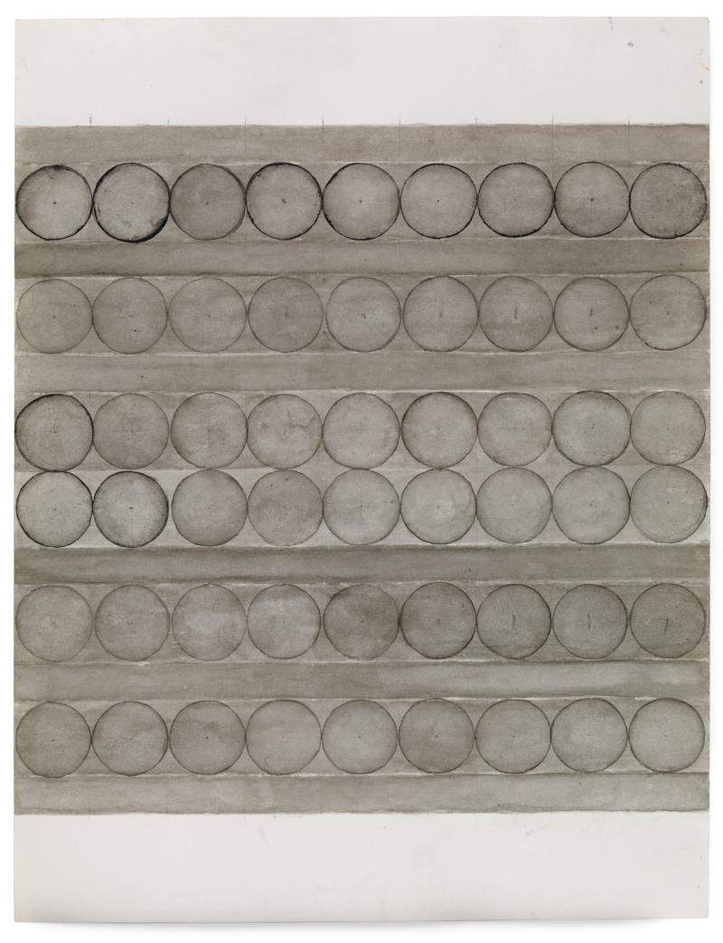 Eva Hesse (1936-1970) No title, 1965-66 Lavierte Tusche auf Papier / Ink wash on paper 30 x 23 cm / 11 3/4 x 9 inches Private Collection. Courtesy Hauser & Wirth © The Estate of Eva Hesse. Courtesy Hauser & Wirth