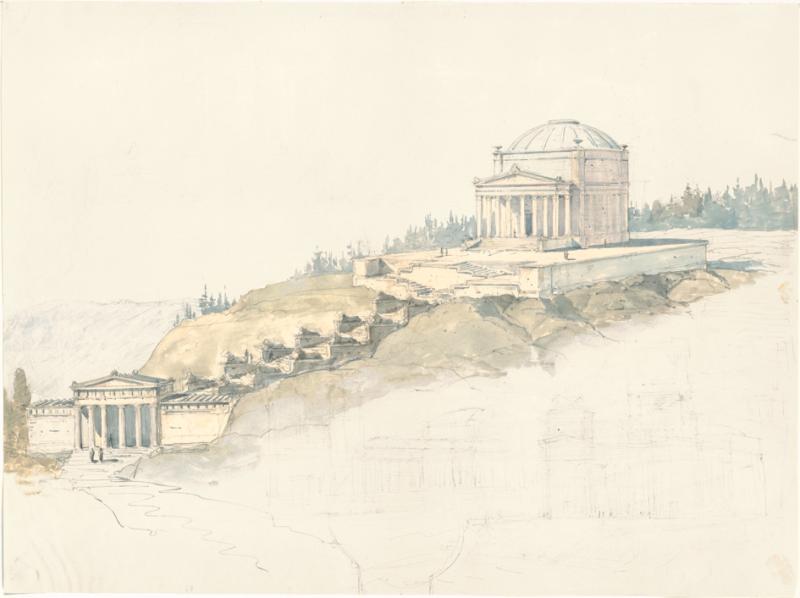 Die Befreiungshalle in Kelheim – Vom Nationaldenkmal zum Erbe der Welt (PK in Kehlheim)  Friedrich von Gärtner - Entwurf der Befreiungshalle im ›römischen Stil‹, 1838/1840  © Architekturmuseum der TU München