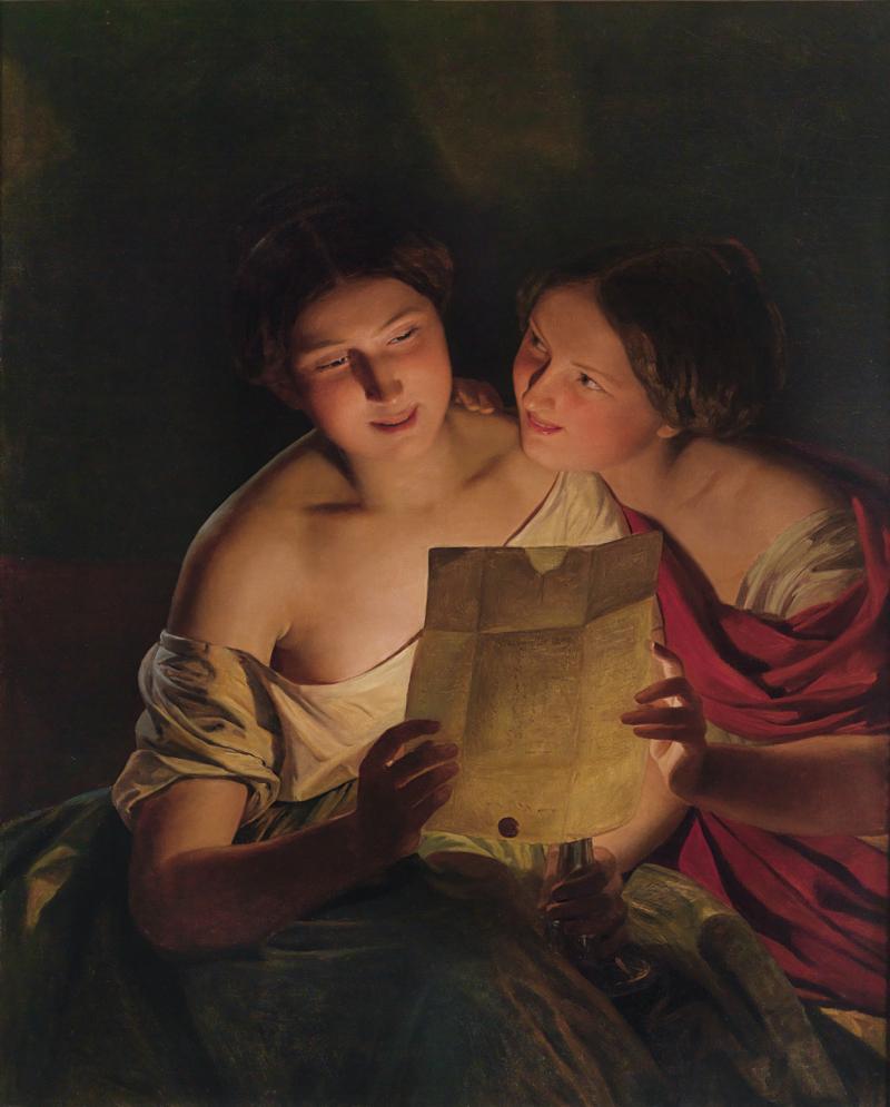 Ferdinand Georg Waldmüller (1793 - 1865) Der Liebesbrief, 1849, Öl/Leinwand, 76 x 61,5 cm Schätzwert € 200.000 - 250.000 Auktion 16. Oktober 2013