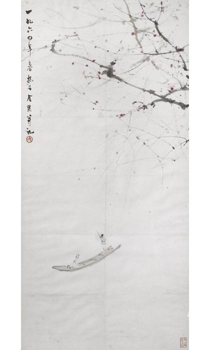 Fu Baoshi (1904-1965), datiert 1964,  90 x 44,5 cm  Aus einer bedeutenden süddeutschen Privatsammlung, erworben aus der Sammlung Tseng Tung-fa, Nagel, 19.6.1993, Lot 2384