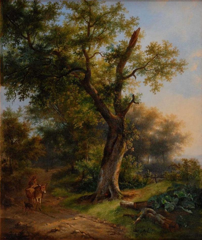 Koekkoek, Barend Cornelis oder Schule (Nachtrag 13.10.13): Waldlandschaft mit Bauer auf einem Pfad.  Kat.Nr. 3898, Limit: 15.000 €