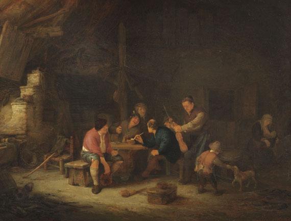 Lot: 16   Ostade, Adriaen van  Ein Geiger unter Bauern, 1644.  Schätzpreis: 60.000 EUR / 80.400 $