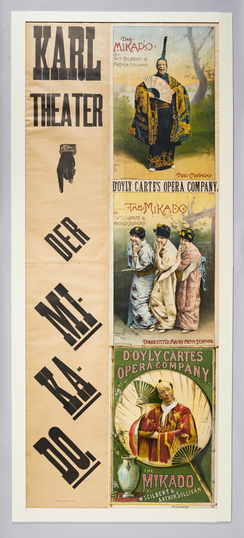 (Arthur Sullivan) Wien, Carltheater, 1887 Plakat des Gastspiels der D’Oily Carte Opera Company © Theatermuseum