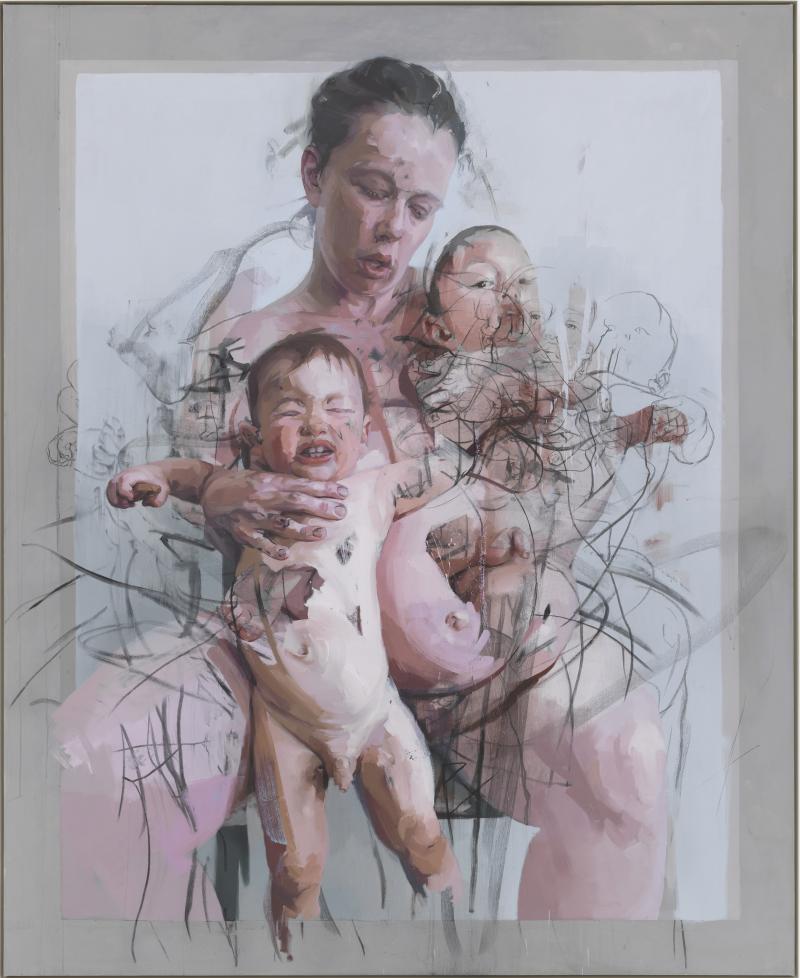 Jenny Saville The Mothers, 2011 Öl und Kohle auf Leinwand, 270 x 220 cm Collection of Lisa and Steven Tananbaum © 2014 ProLitteris, Zürich