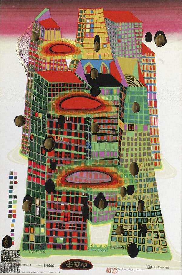 Friedensreich Hundertwasser: „Good Morning City - Bleeding Town"