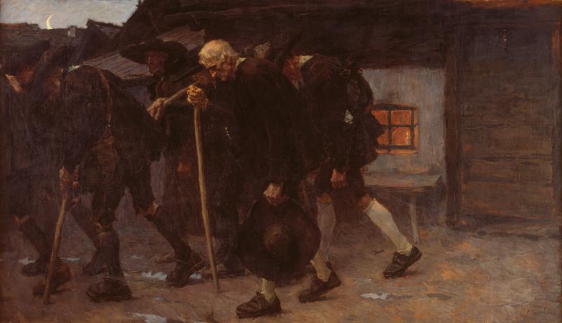 Albin Egger-Lienz  Nach dem Friedensschluss, 1902  Öl auf Leinwand  191 x 330,5 cm  © Belvedere, Wien