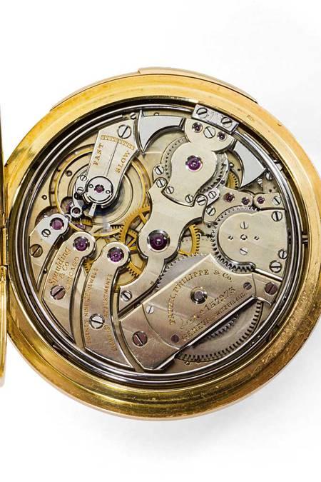 Seltene goldene Patek-Philippe-Taschenuhr mit Minutenrepetition. Ausrufpreis:	18000 Euro