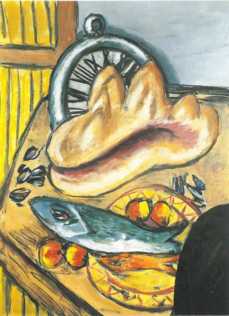 Max Beckmann (1884-1950) Stillleben mit Fisch und Muschel, 1942 Öl auf Leinwand, 95 x 70 cm Privatsammlung © VG Bild-Kunst, Bonn 2014