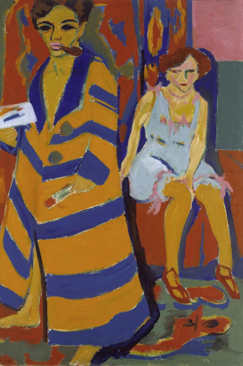 Ernst Ludwig Kirchner (1880–1938) Selbstbildnis mit Modell, 1910, überarbeitet 1926 Öl auf Leinwand, 150,4 x 100 cm © Hamburger Kunsthalle/bpk Photo: Elke Walford