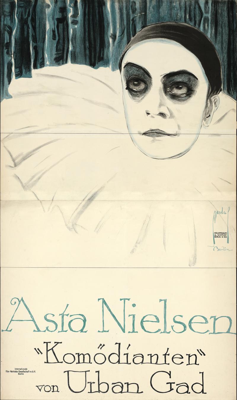 Ernst Deutsch: Asta Nielsen. "Komödianten" von Urban Gad, 1913. Lithographie, 184,3 x 109,0 cm. S Berlin, Kunstbibliothek