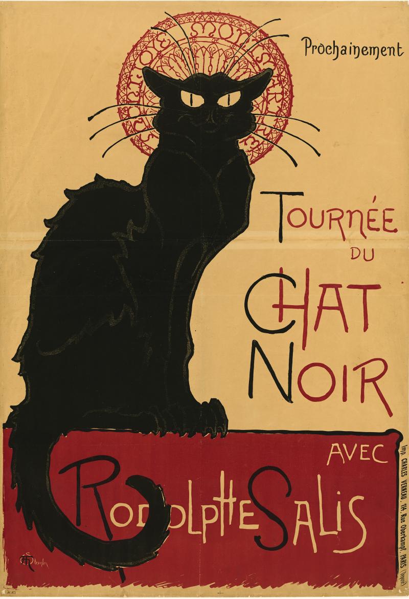 Théophile Alexandre Steinlen: Tournée du chat noir, 1896. Lithographie, 139 x 96,5 cm. Staatliche Mu Kunstbibliothek