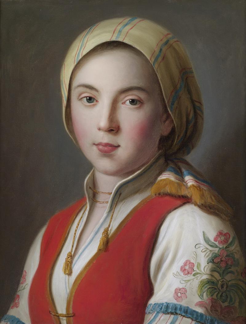 Pietro Antonio Rotari (1707 - 1762) Bildnis einer jungen Frau in bäuerlicher Tracht, Öl auf Leinwand, 45 x 34,5 cm € 80.000 - 120.000