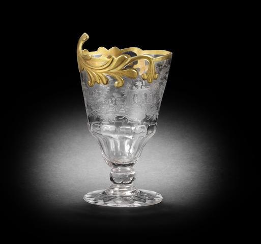 Los 39* A Silesian engraved and gilt sweetmeat glass, Warmbrunn, circa 1760 €2,500 - 3,800