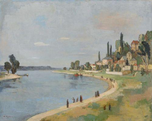 Johannes Beutner, Elbe bei Dresden-Niederpoyritz. 1946. 91 x 115,5 cm. 7500 €