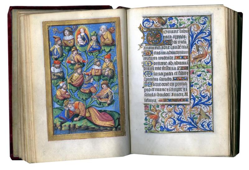 BOOK OF HOURS (USE OF PARIS) In Latin and French, illuminated manuscript on parchment France, Paris, c.1490. 13 full-page miniatures, 2 large miniatures and 24 calendar miniatures by the Master of the Chronique scandaleuse. Les Enluminures