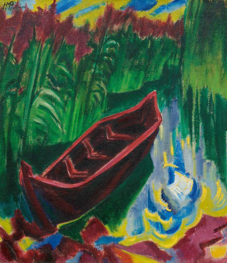 HERMANN MAX PECHSTEIN Sonnenkringel. Um 1919. Öl auf Leinwand. Signiert: HMPechstein. Bezeichnet: Sonnenkringel. 81,5x70,5 cm. CHF 320 000 / 420 000