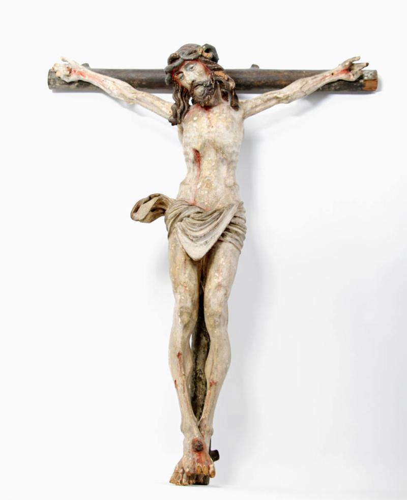 Holzskulptur „Christus am Kreuz“