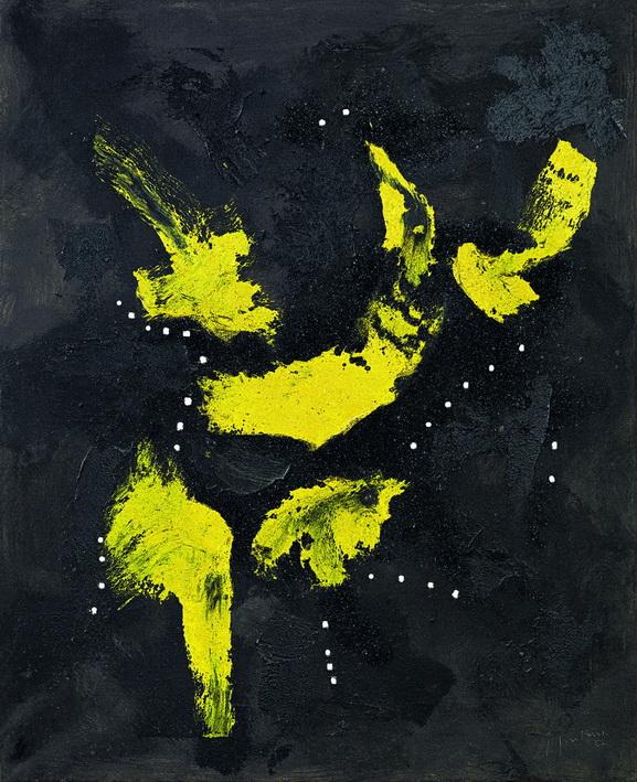 Lucio Fontana (1899 - 1968) Concetto Spaziale, signiert, datiert 57, Öl, Glitzer, Löcher auf Leinwand, 100 x 81,4 cm erzielter Preis € 1.079.300