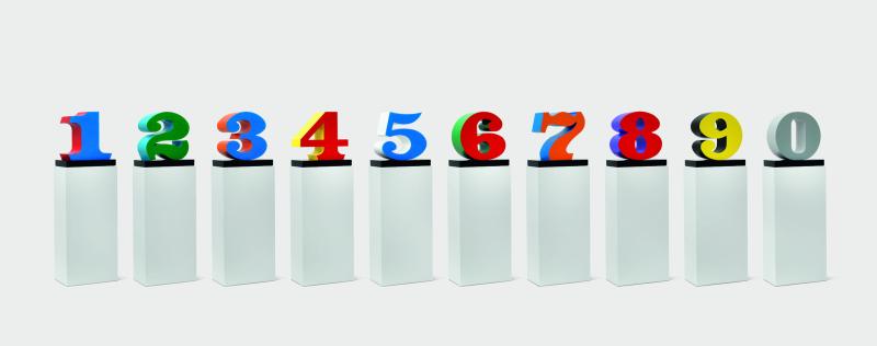 Robert Indiana (geb. 1928) NUMBERS ONE through ZERO, 1978 - 2003, Aluminium, 45,7 x 45,7 x 25,4 cm erzielter Preis € 969.419