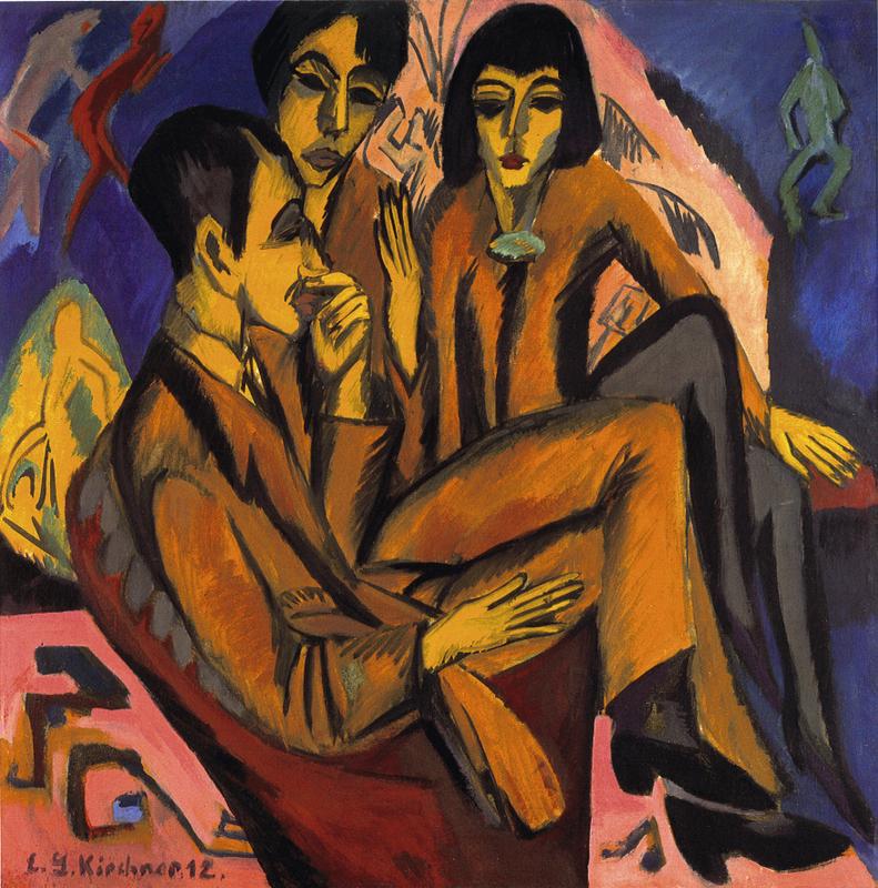 Ernst Ludwig Kirchner, Künstlergruppe (Unterhaltung der Künstler), 1913 (datiert 1912) © By Ingeborg 6 Dr. Wolfgang Henze-Ketterer, Wichtrach/Bern, 2014 Courtesy of Institut für Kulturaustausch