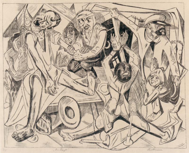 Die Nacht, 1919 Lithografie, 55,6 x 70,3 cm aus: Die Hölle, Blatt 7 Staatliche Kunsthalle Karlsruhe © Foto: Heike Kohler