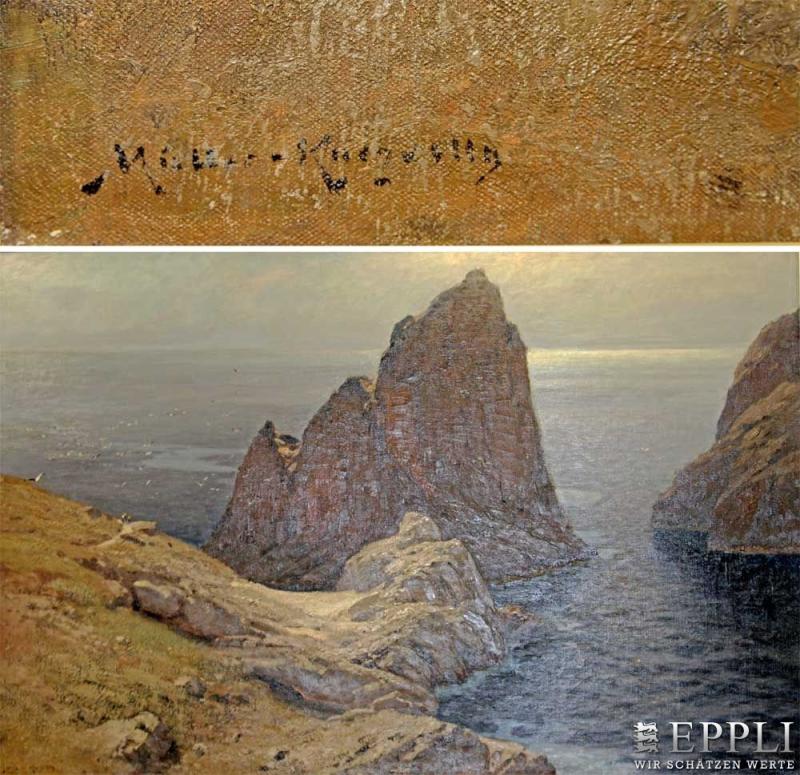 MÜLLER-KURZWELLY, KONRAD (1855-1914): Die Faraglioni-Felsen vor Capri". Aufrufpreis: 3.600,00 €