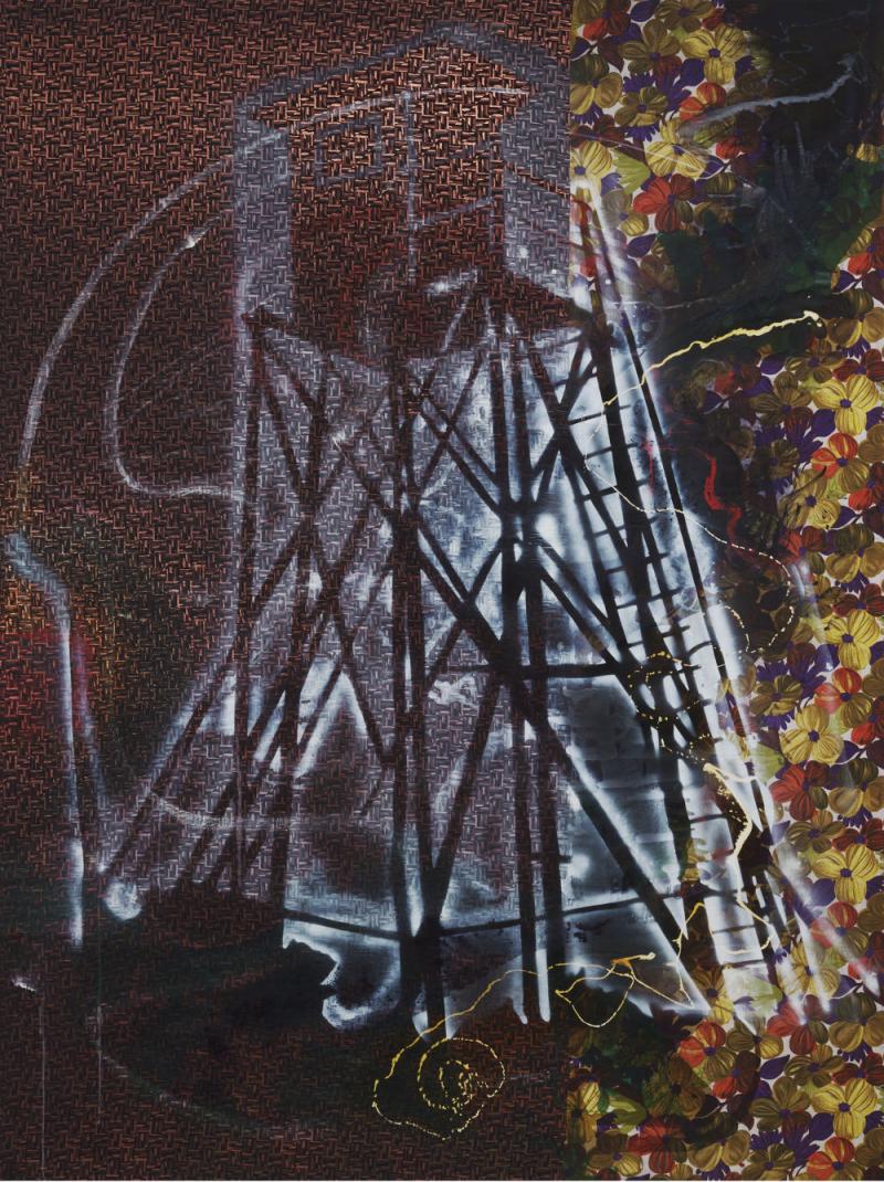 Sigmar Polke: Hochsitz, 1984 Synthetische Polymerfarben und trockenes Pigment auf Stoff, 300 x 224,8 cm. The Museum of Modern Art, New York. Teilweise und versprochene Schenkung von Jo Carole und Ronald S. Lauder Foto: © The Museum of Modern Art / Paige Knight © The Estate of Sigmar Polke / VG Bild-Kunst Bonn, 2015