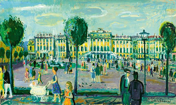 Hans Robert Pippal (1915 – 1998) Schloss Schönbrunn im Sommer Öl auf Leinwand signiert, ca. 1952 WK HRP 231 74,5 x 125 cm (Galerie Szaal)