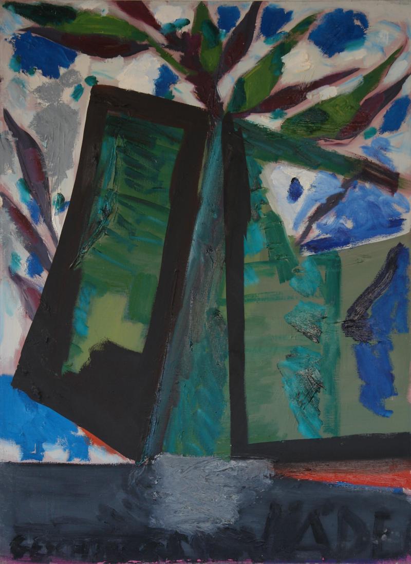 Erich Mansen: Fenster für Shmuel, (Kißlegg) 1986, Öl auf Leinwand, 145 x 105 cm