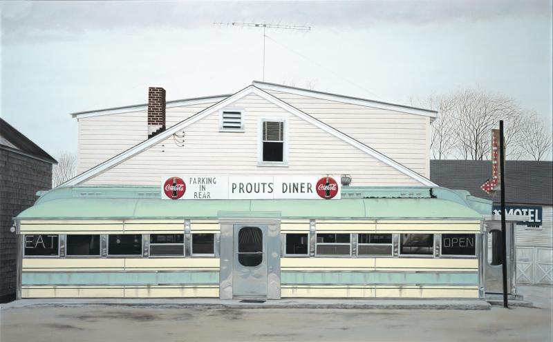 John Baeder, "Prout’s Diner", 1974, Öl auf Leinwand, 76 x 122 cm, Morris Museum of Art, Augusta, Georgia