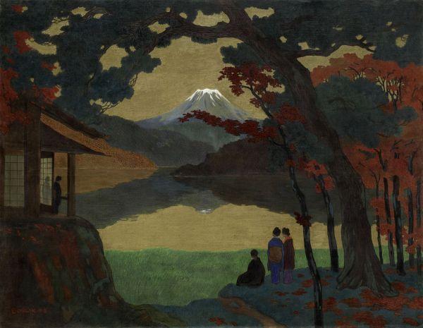 Daxer & Marschall, Landscape with Mount Fuji (detail) Emil Orlik